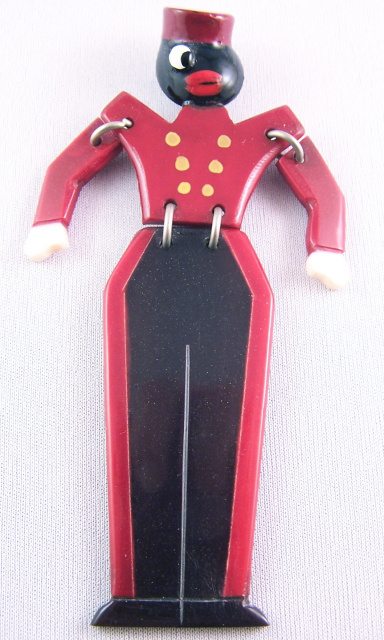 BP129 red/black celluloid bellhop pin